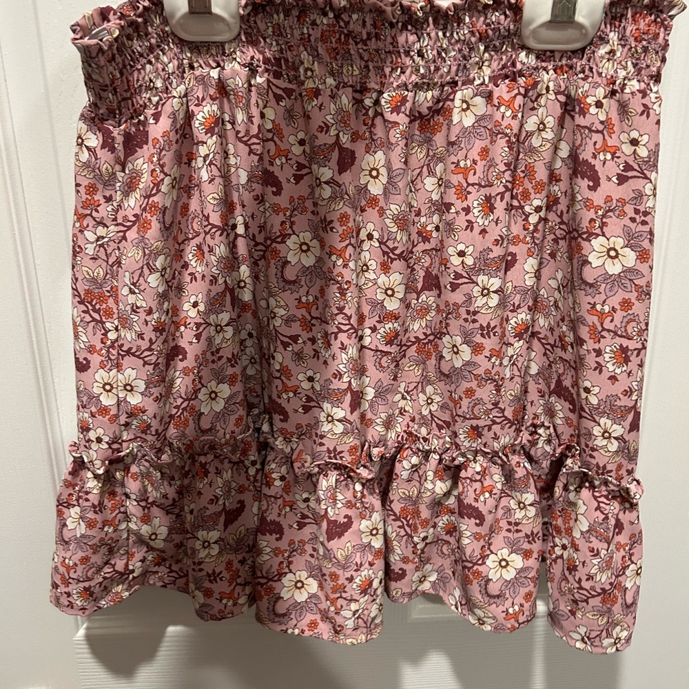 Floral Pink and White Skirt